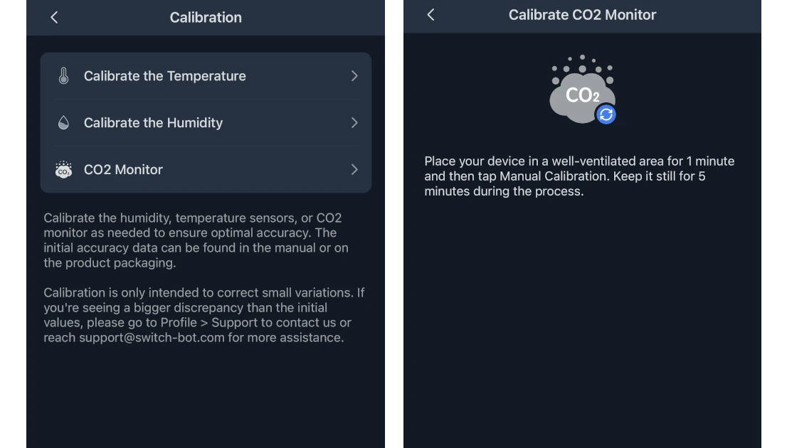 Switchbot CO2 Calibration